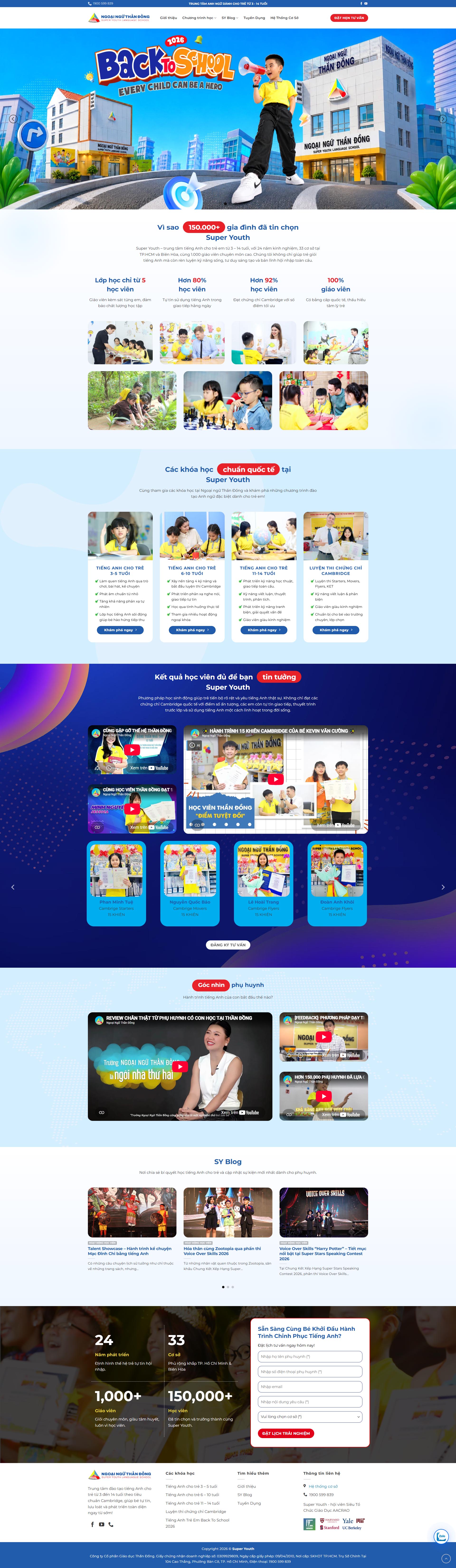Ngoại Ngữ Thần Đồng website project