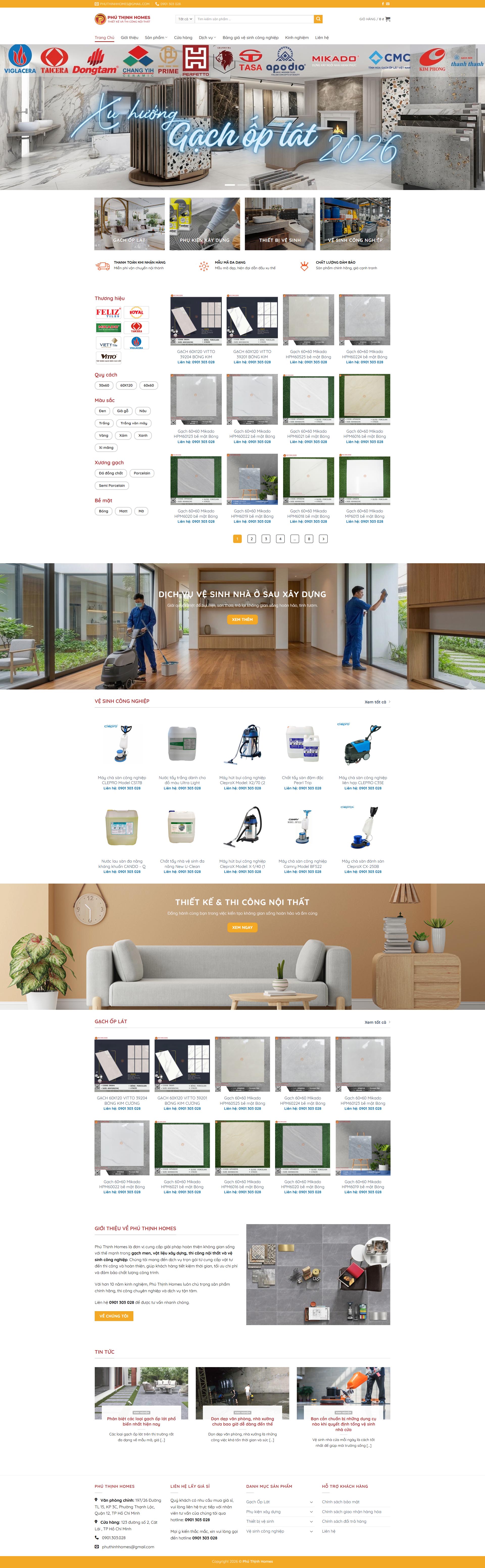 Phú Thịnh Homes website project